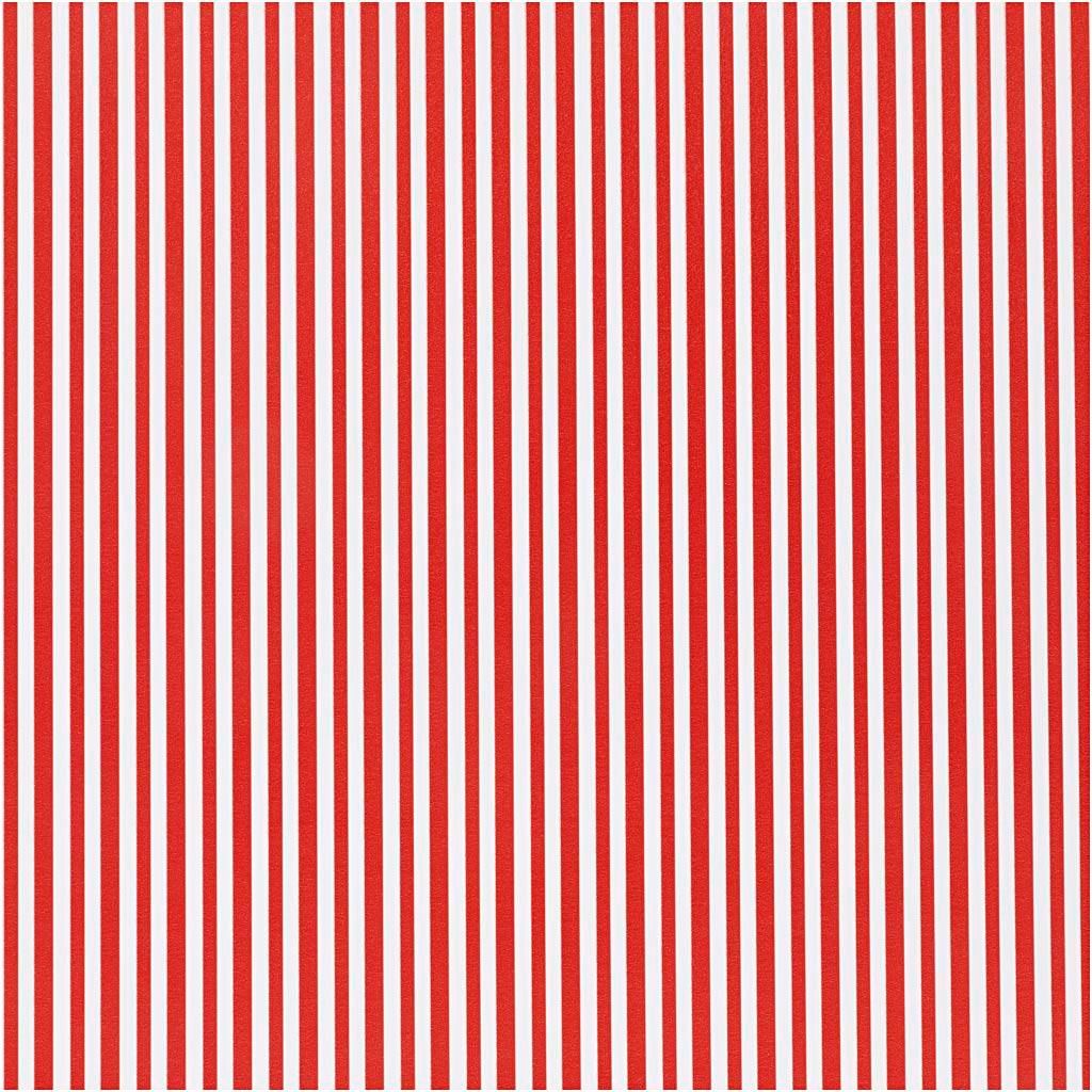 Creativ Company Geschenkpapier, Streifen, B: 50 cm, 80 gr, rot weiß, 100 m 1 Rolle