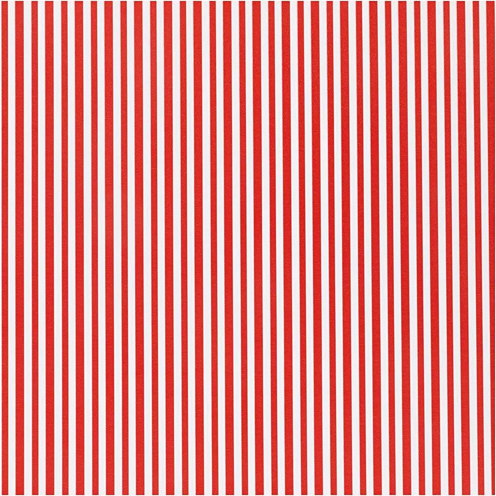 Papier cadeau rayé rouge et blanc 80g résistant - Rouleau de 100m