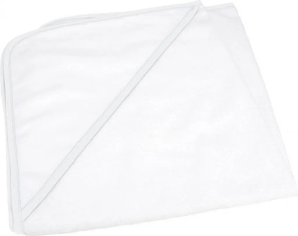 A&R 892.50 | Babiezz ALL-Over Sublimazione Asciugamano con cappuccio 75 x 75 cm - Colore: Bianco/Bianco - Dimensioni: 75 x 75 cm