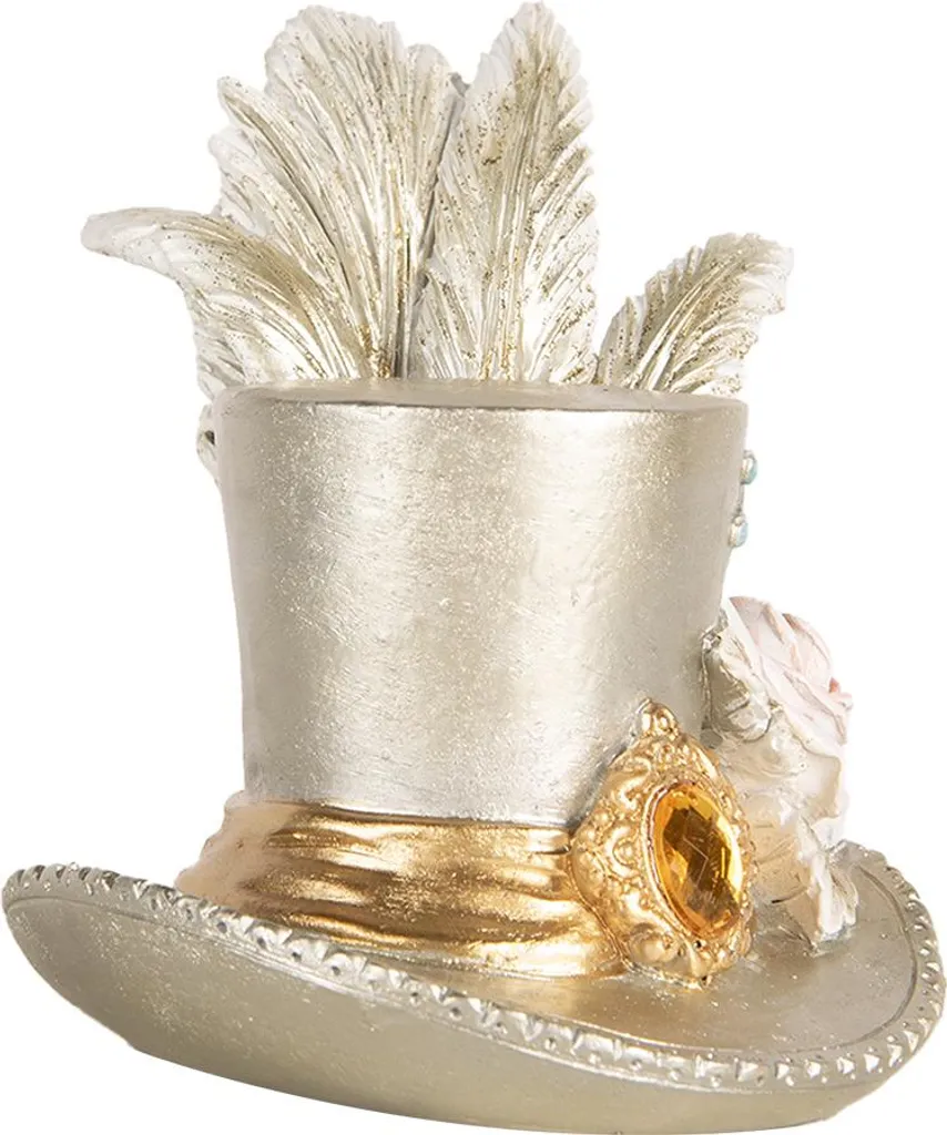 Objet de Décoration Chapeau Argenté pour Centre de Table et Étagère