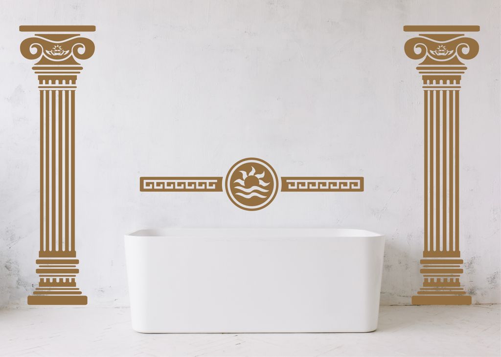 Wandtattoo Griechische Säulen Farbe gold 180 cm hoch .Wandaufkleber Antik antike Säule gold Wandekoration für Wohnzimmer Schlafzimmer uvm.