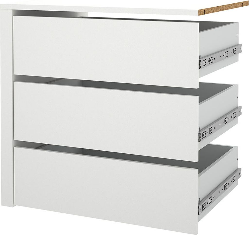 Catania Schubladeneinsatz 3 Schubladen 71,25 cm bis 240 cm Kleiderschrank weiß