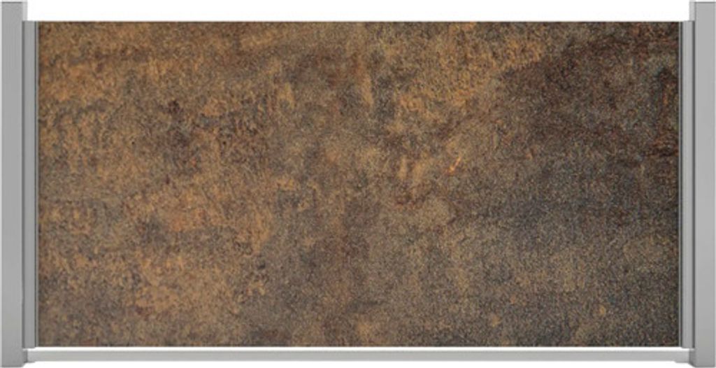 Vorgartenzaun GroJa Premo HPL ohne Pfosten 180 x 90 cm Rostoptik