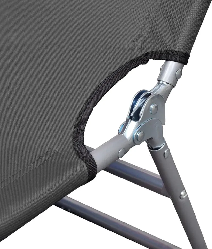 Bain de soleil pliable gris dossier réglable - Transat robuste et léger - 4