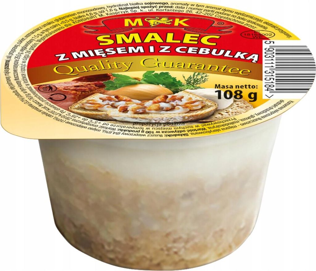 MK Smalec met vlees en ui, 108 gram Productafbeelding 