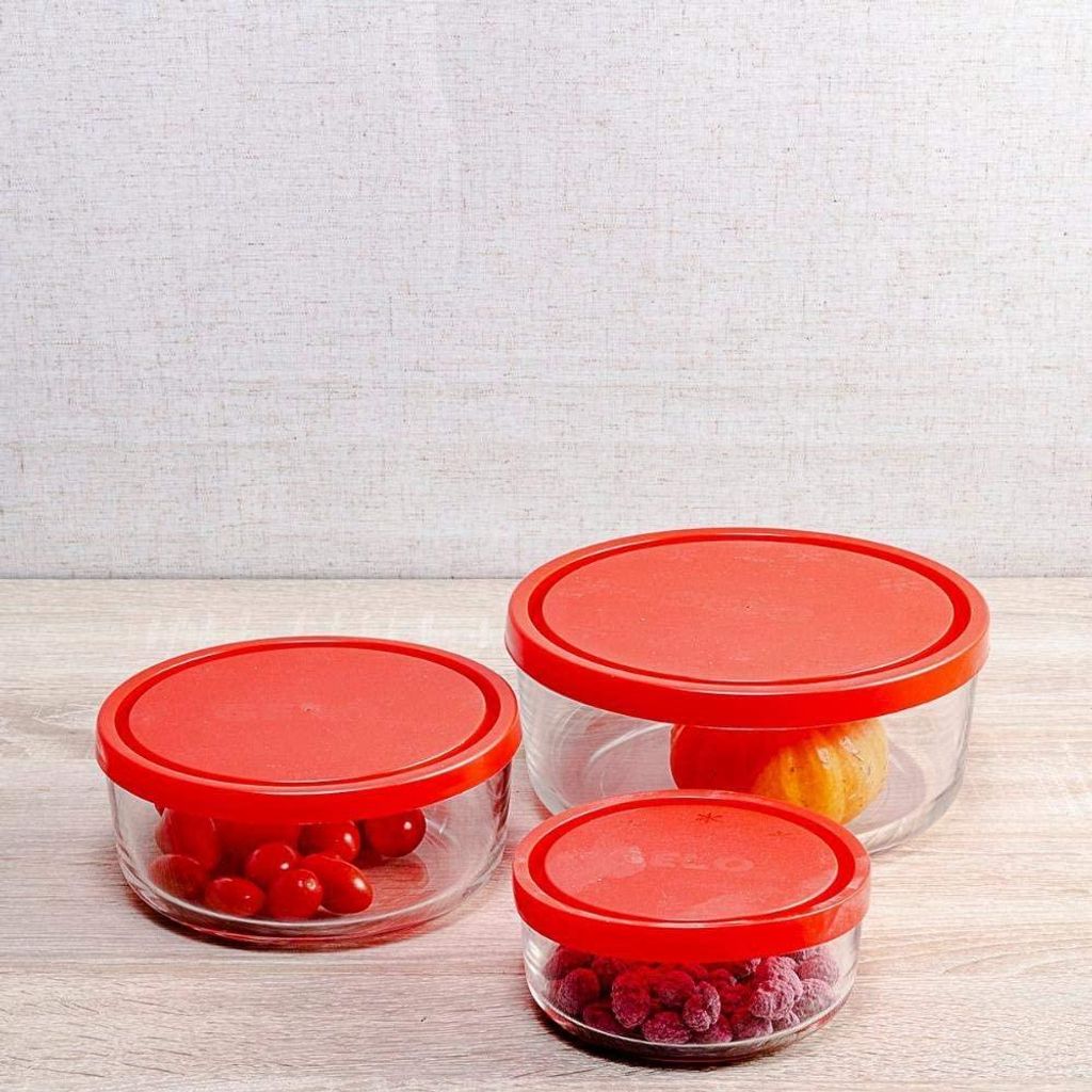 Boîtes rondes en verre pour aliments, pour la cuisine et Image du produit 