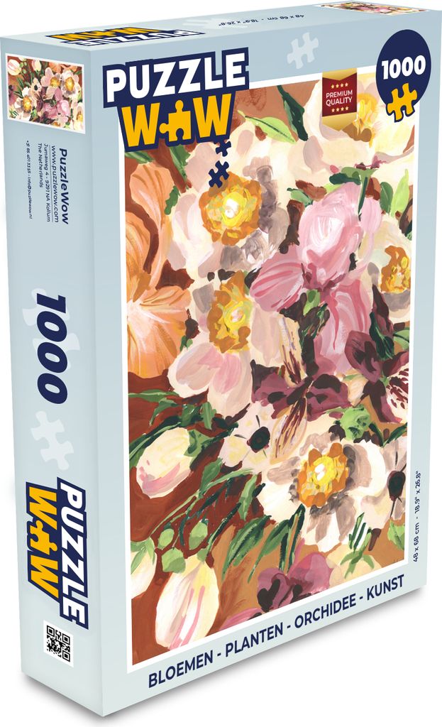 MuchoWow Puzzle 1000 Teile Blumen - Pflanzen - Orchidee - Kunst - Spielzeug - Alt und Jung - Spiele - Puzzeln
