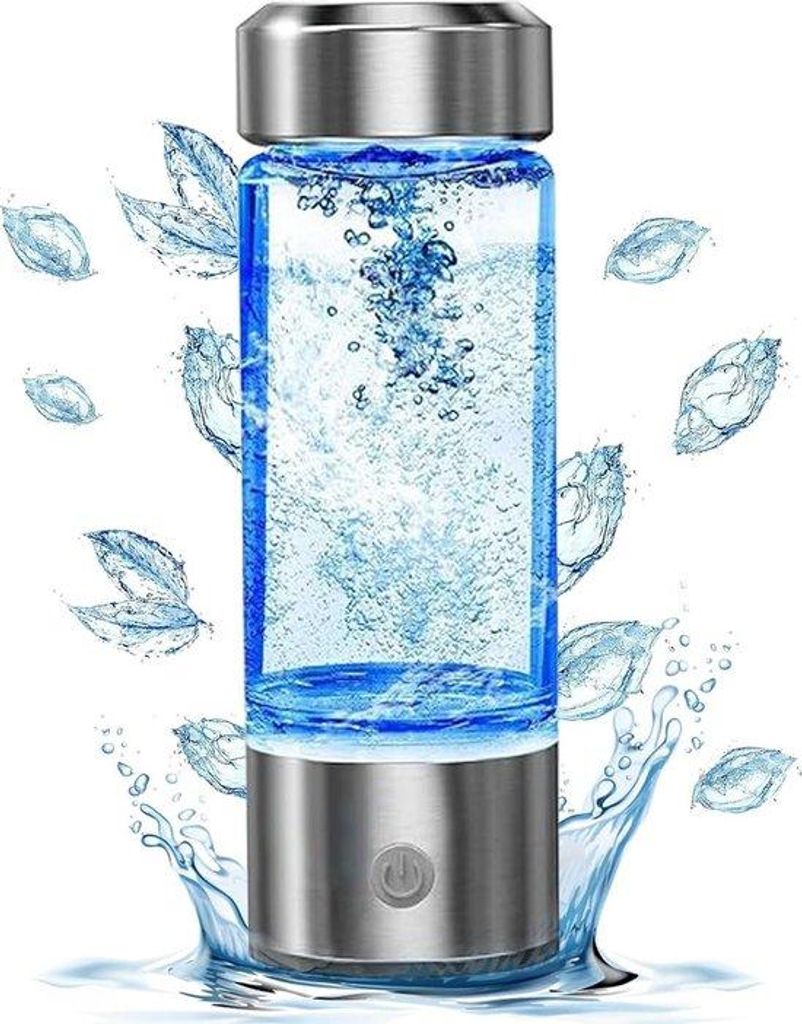 Hydrogen-Rich Wasserflasche mit SPE PEM Technologie - 450ml Tragbarer Glas Wasserflasche - Wasserqualität verbessern - Reisen zu Hause