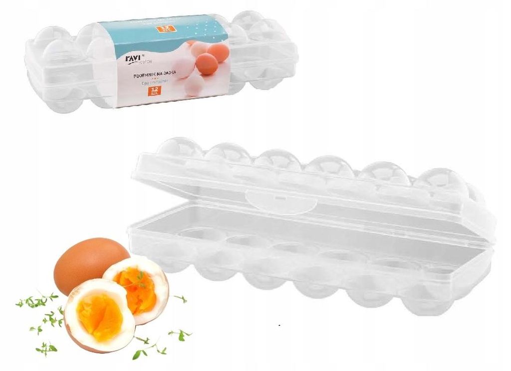 Boîte en plastique transparente réutilisable pour 12 œufs Image du produit 