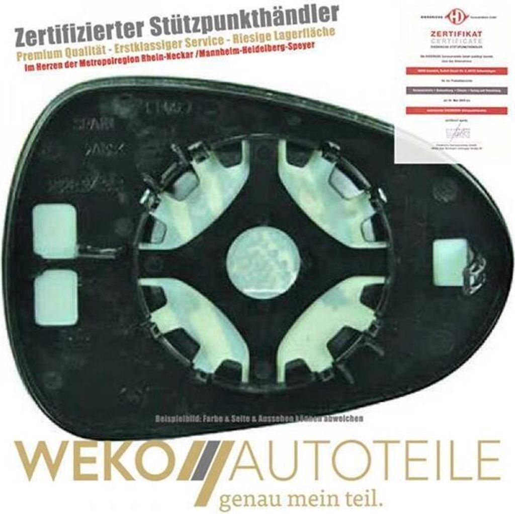 Spiegelglas Außenspiegel rechts DIEDERICHS 7426028 für SEAT