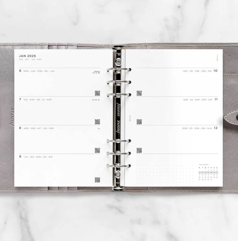 Refill Filofax 2025 A5 1 Settimana 2 Pagine | Agenda Professionale 25-68590 - 3