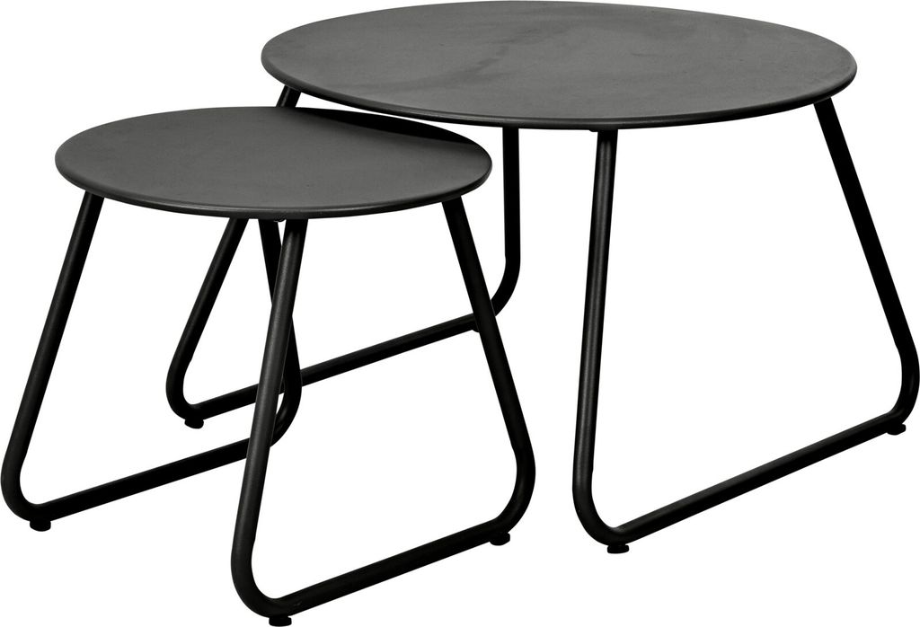 Schwarzer Couchtisch aus Metall, 2 Stk.