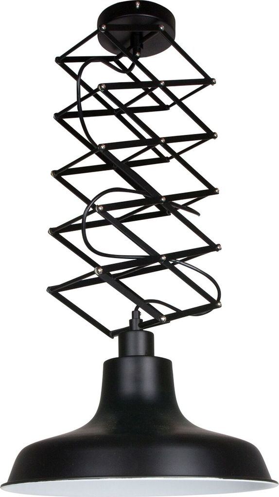 Steinhauer Pendelleuchte Flex 1-flammig Schwarz Matt/ Weiß 37x37cm