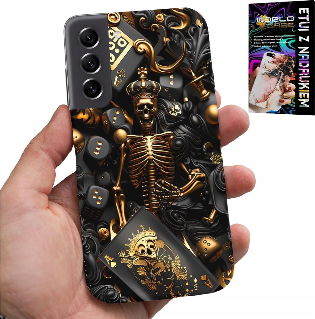 Fall Für Samsung Galaxy S22 Plus - König Poker Würfel Ass Designs Für Männer + Glas