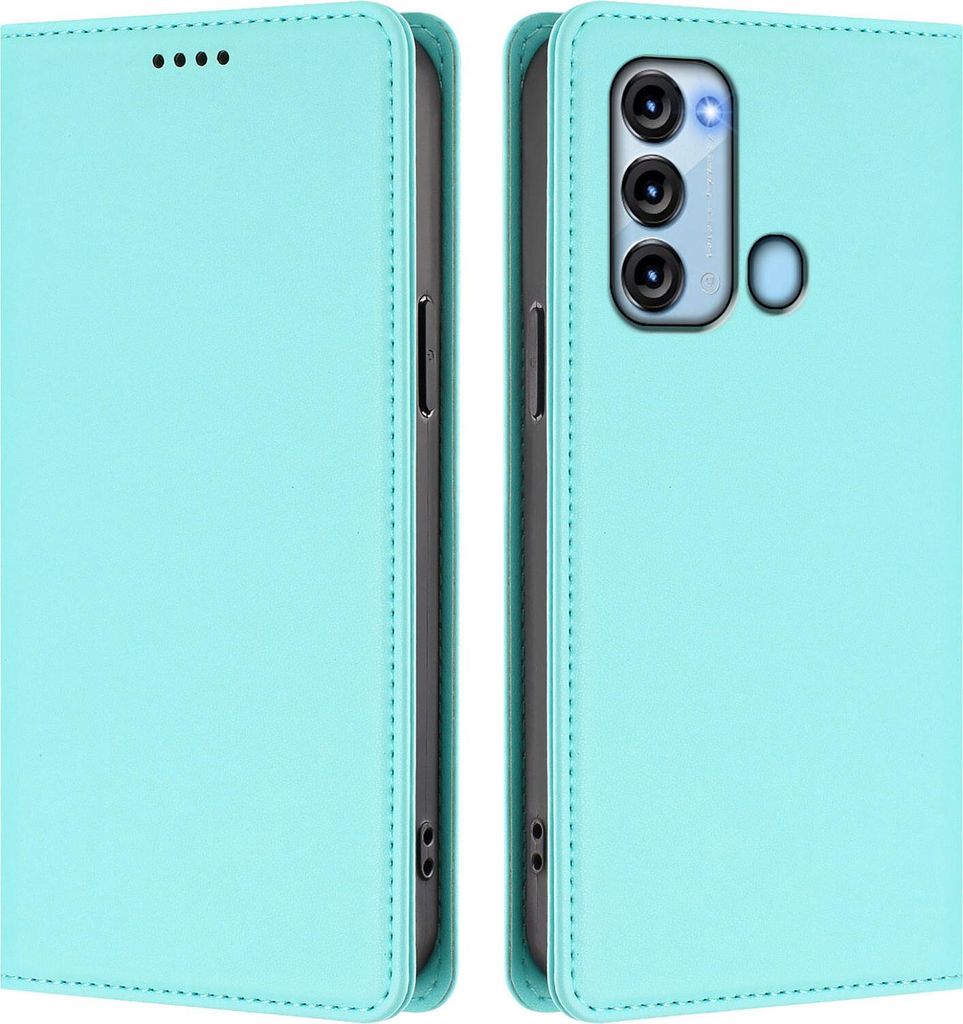 Handyhülle für itel S17/itel Vision 3, Kunstleder Klapphülle Stoßfeste Magnetische Hülle mit Ständer Türkis