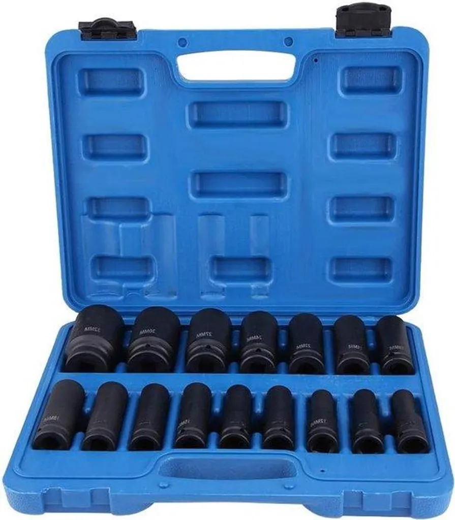 Jeu de 16 embouts hexagonaux 1/2 pouce de précision pour clé à choc