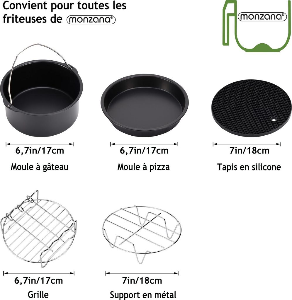 Ensemble d'Accessoires pour friteuse à air chaud Monzana - Image du produit 