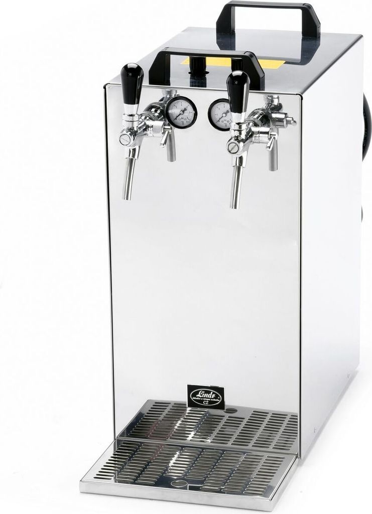 Zapfanlage, Bierzapfanlage Kontakt 155/K Green Line, 2-leitig Trockenkühlgerät aus Edelstahl, 160 Liter/h