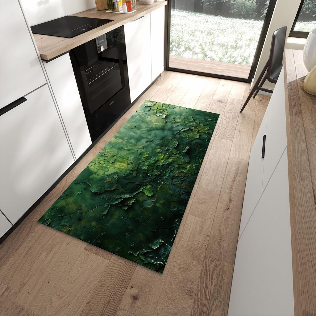Küchenteppich 90x180cm rutschfest & abwischbar PVC Läufer - Oberfläche von Verwitterte