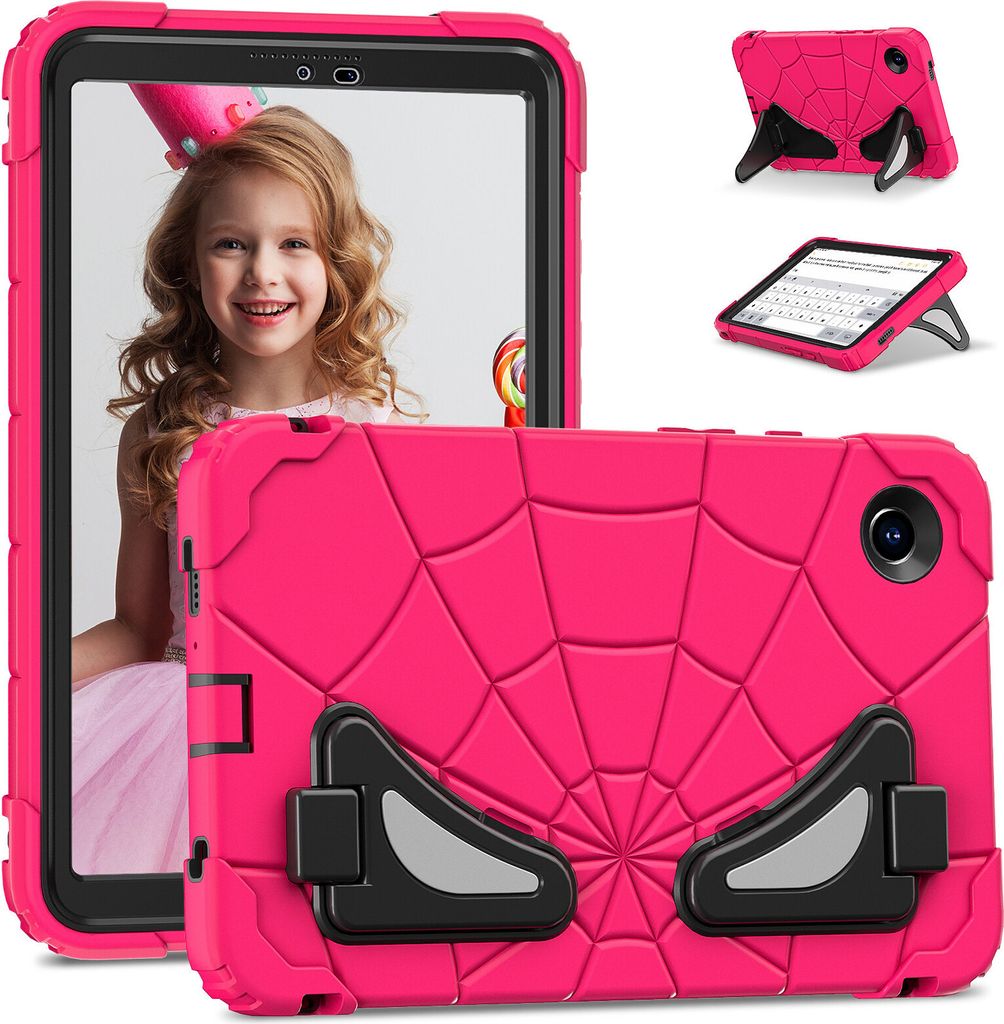 Schutzhülle für Samsung Galaxy Tab A9 2023 8,7 Zoll SM-X110/X115/X117 Hülle Robuste Stoßfeste Ständer für Kinder Jungen Rosa