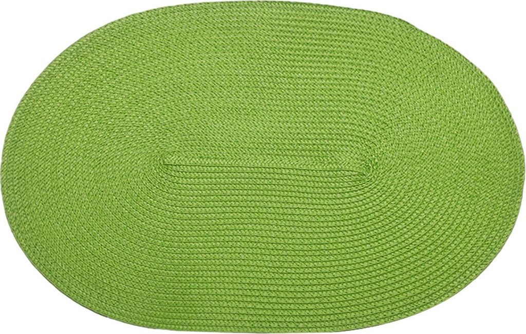Ovale, geflochtene Platzsets 30 x 45 cm, Tischsets für Esstische, natürlich gewebt, hitzebeständig (oval, grün)