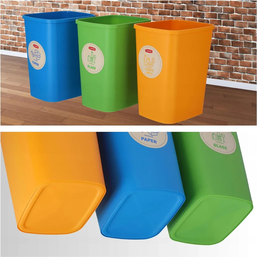Poubelle de tri sélectif pour organiser vos déchets : pack de 3x10L