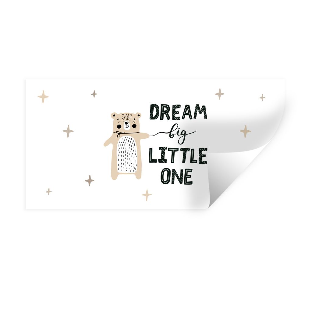 MuchoWow Wandtattoo Wandsticker Wandaufkleber Zitate - Baby - Sprichwörter - Dream big little one - Kinder - Jungen - Mädchen 80x40 cm Selbstkl...
