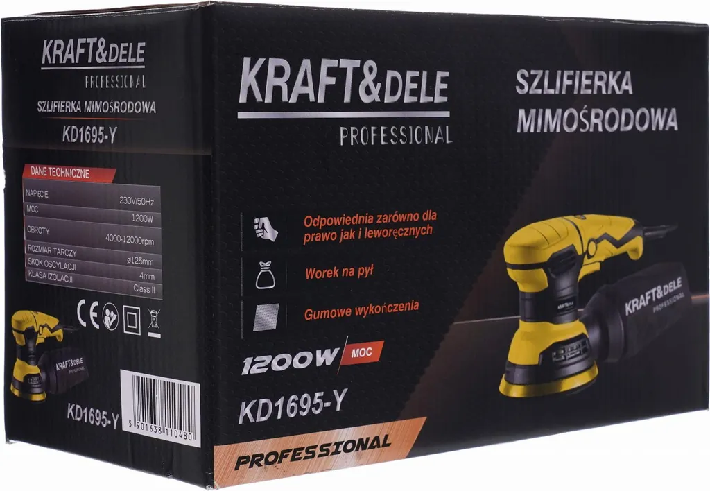 Ponceuse Excentrique Haute Puissance 1200W Modèle KD1695-Y Robuste