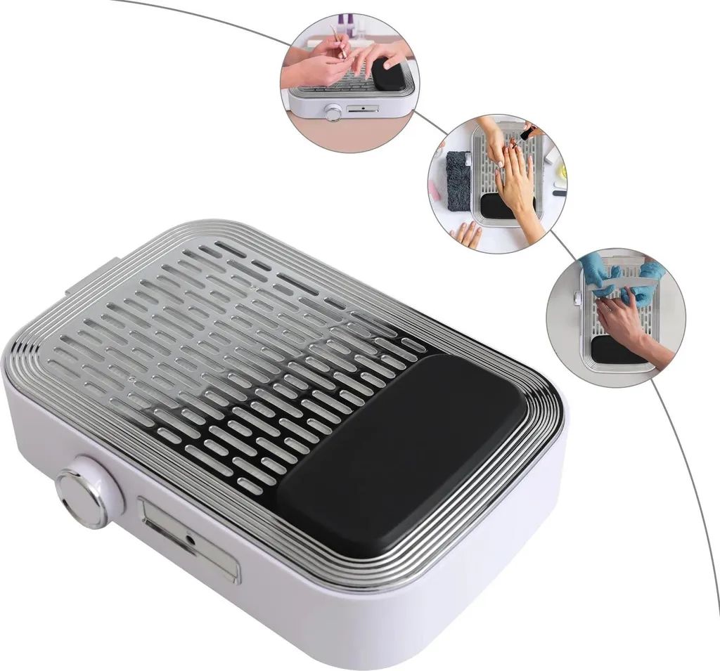 Aspirateur à Ongles 80W Blanc avec Filtre Réutilisable et 4000 RPM