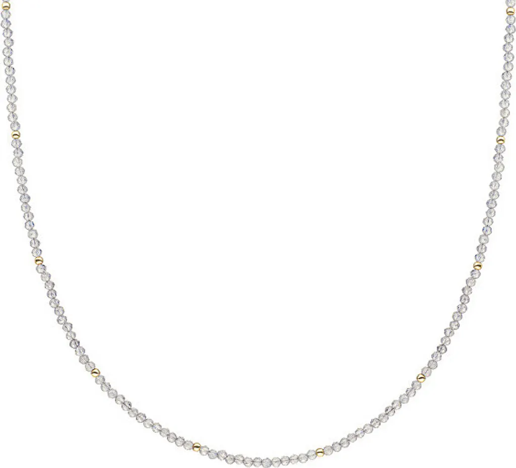 Collana Labradorite e Perle NLK04G-G18 | Pietre Naturali Protettive