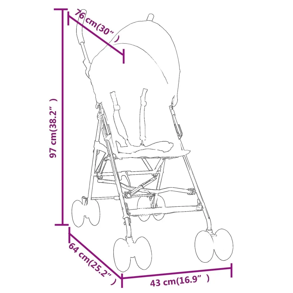 Poussette Canne Compacte Anthracite Noir - Pliage Facile et Léger - 9