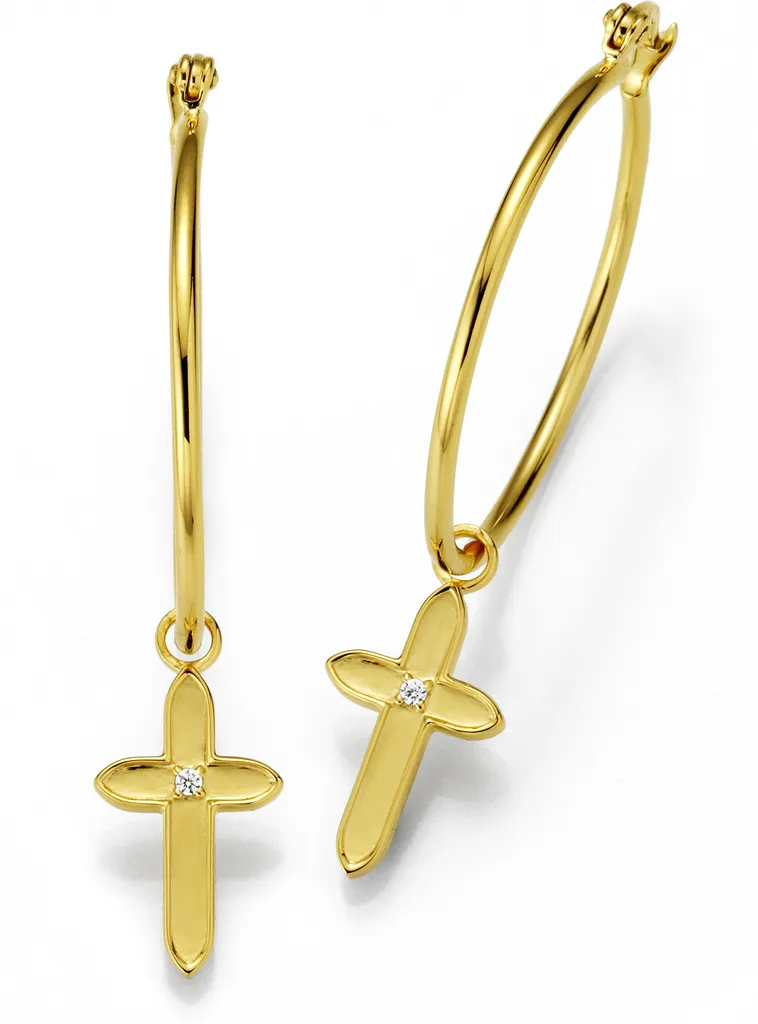 Cai Women Orecchini Pendenti In Argento 925 Rodiato Con Zircone Arancione - C1402E/90/J5
