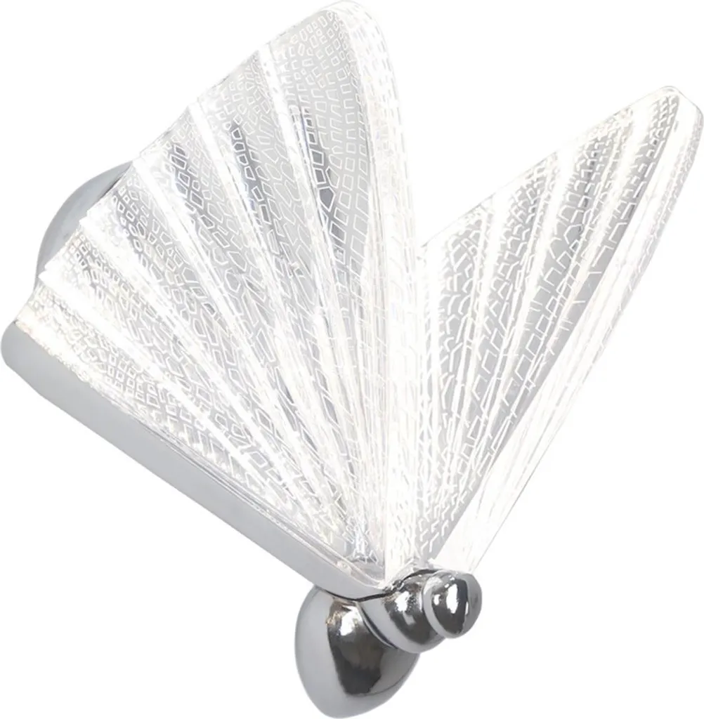 Applique LED 8W Chrome Mariposa : Éclairage Variable Papillon Décoratif - 3