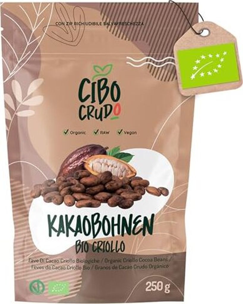 Kakaobohnen Roh - 250g. Rohe Kakaobohnen Ungeröstet zum Essen aus Peru. Raw Cacao Beans Kakao Bohne Ganze Sorte Criollo. Biologischer Anbau
