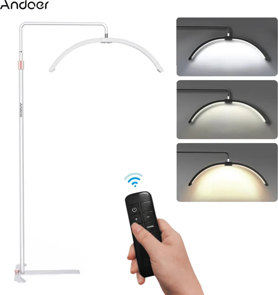 Lampadaire de salon LED noir intensité variable Série Aura - 8