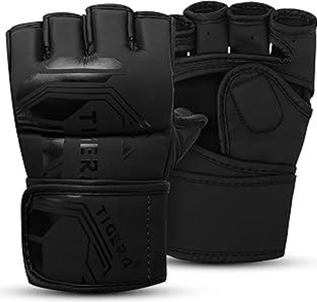 TIGERA MMA-Handschuhe für Männer und Frauen, Kampfsport-Sackhandschuhe, Kickboxhandschuhe mit offener Handfläche, Boxhandschuhe für Boxsack, Sp...