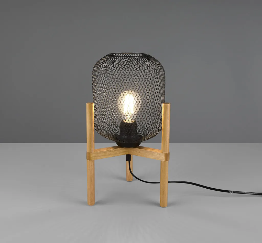 Lampe de Table Salon Noir Mat Shadora Tora - Idéal pour Coin Lecture Chic