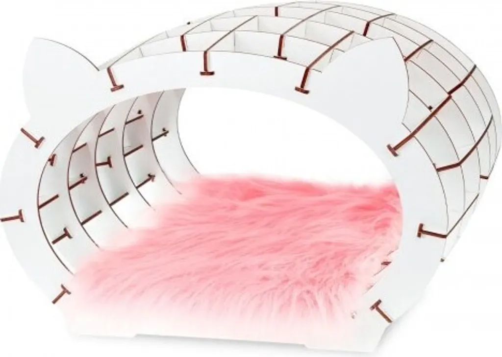 Puzzle 3D bois EWA idée cadeau créative Maison du chat 152 pièces rose