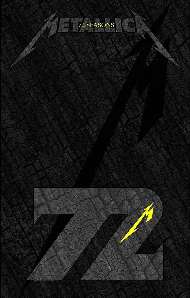 Poster Metallica 72 Tissu RO9690 Noir et Gris Ultra Résistant Taille Unique