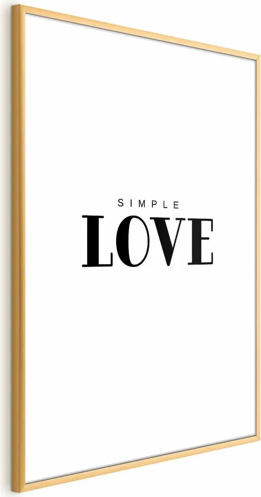Poster 40x60 Simple Love Cornice Oro Senza Bordo - Home Decor