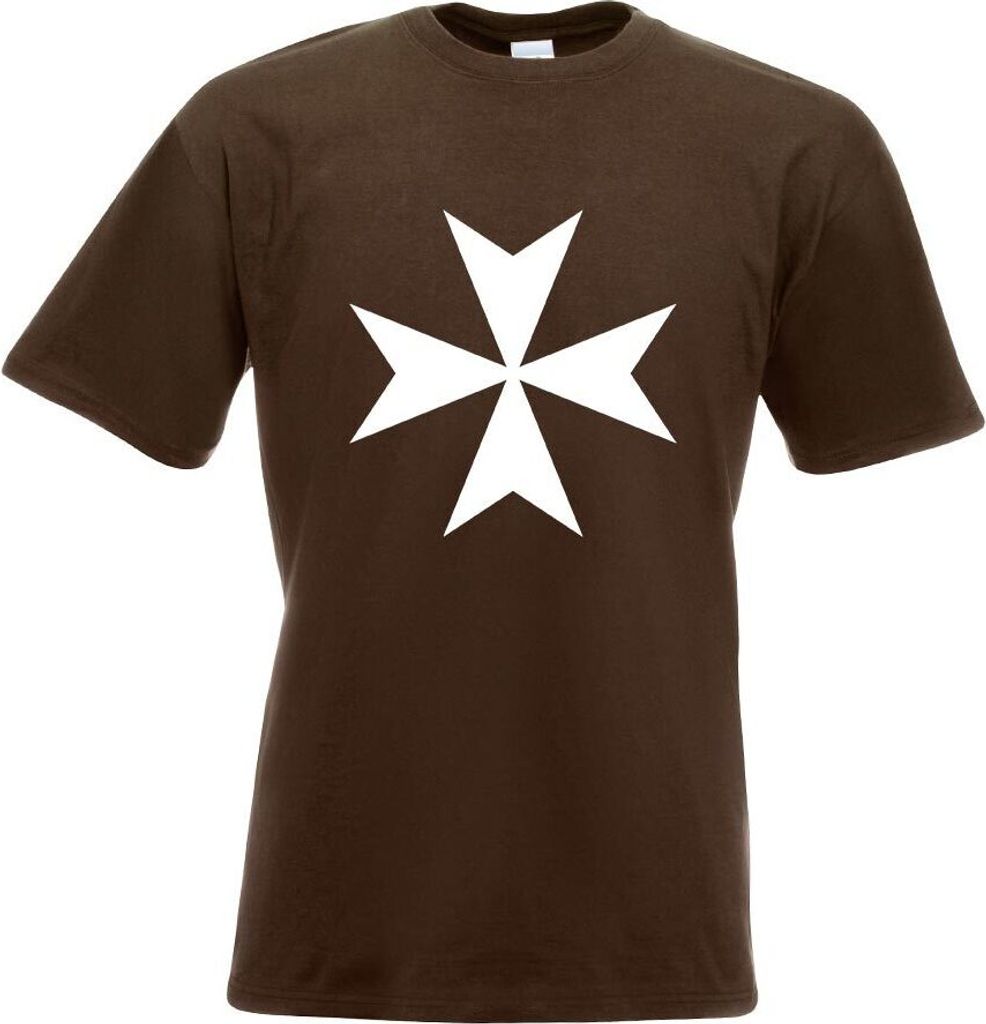 Kiwistar - T-Shirt - Chocolate - Malteserkreuz Motiv Bedruckt Funshirt Design Print - mit Motiv Bedruckt - Funshirt Design - Sport - Freizeit - Her...