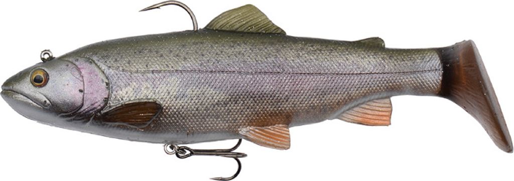 Savage Gear 4D Rattle Trout Gummifisch Forelle - Hechtköder, Farbe:Rainbow Trout, Länge / Gewicht:17cm - 80g