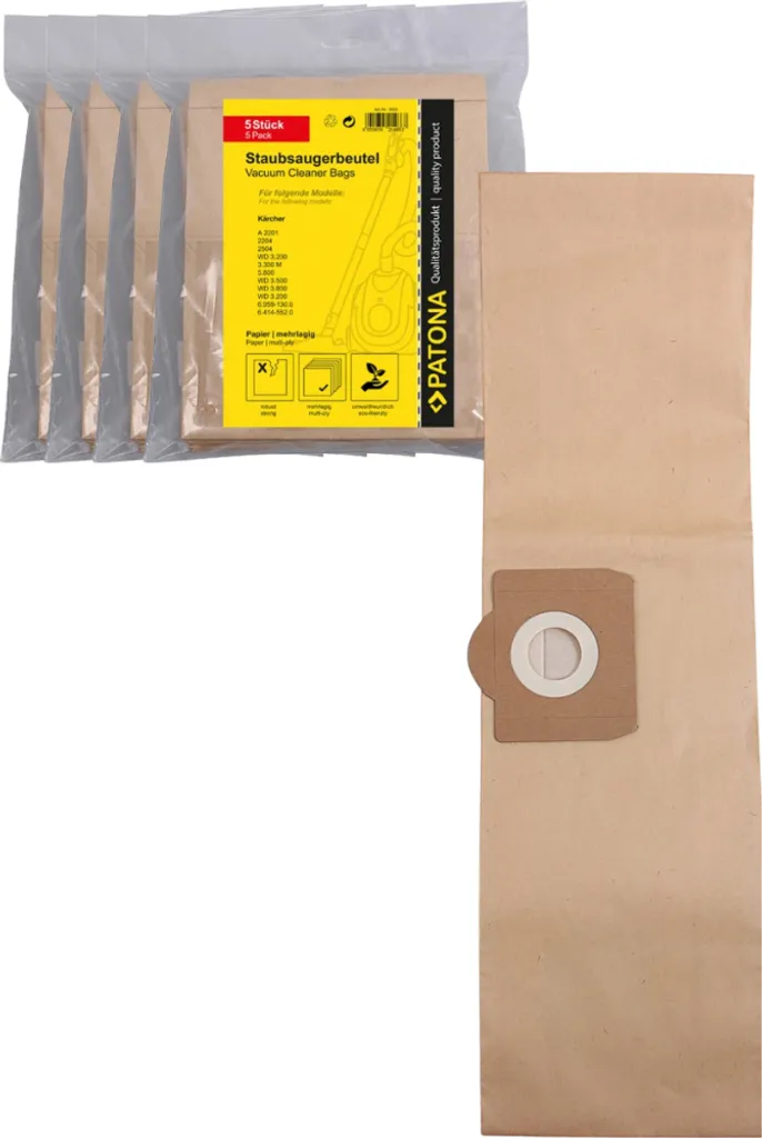 Sacs Filtrants en Papier pour Kärcher Série WD 3 et A 2504 Pack de 20