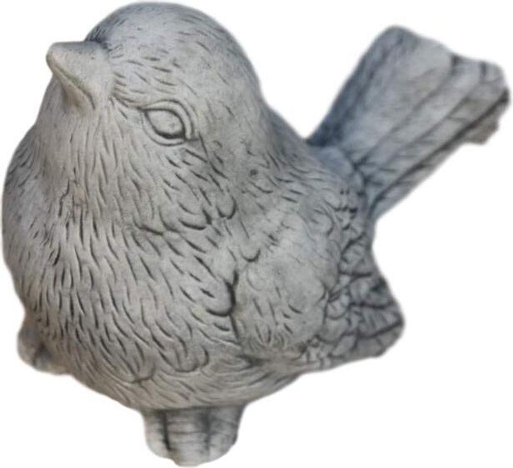 Steinfiguren Horn Vögelchen aus Steinguss für den Garten, Frostfest Witterungsbeständig und Neu, 18cm Höhe, DE-87