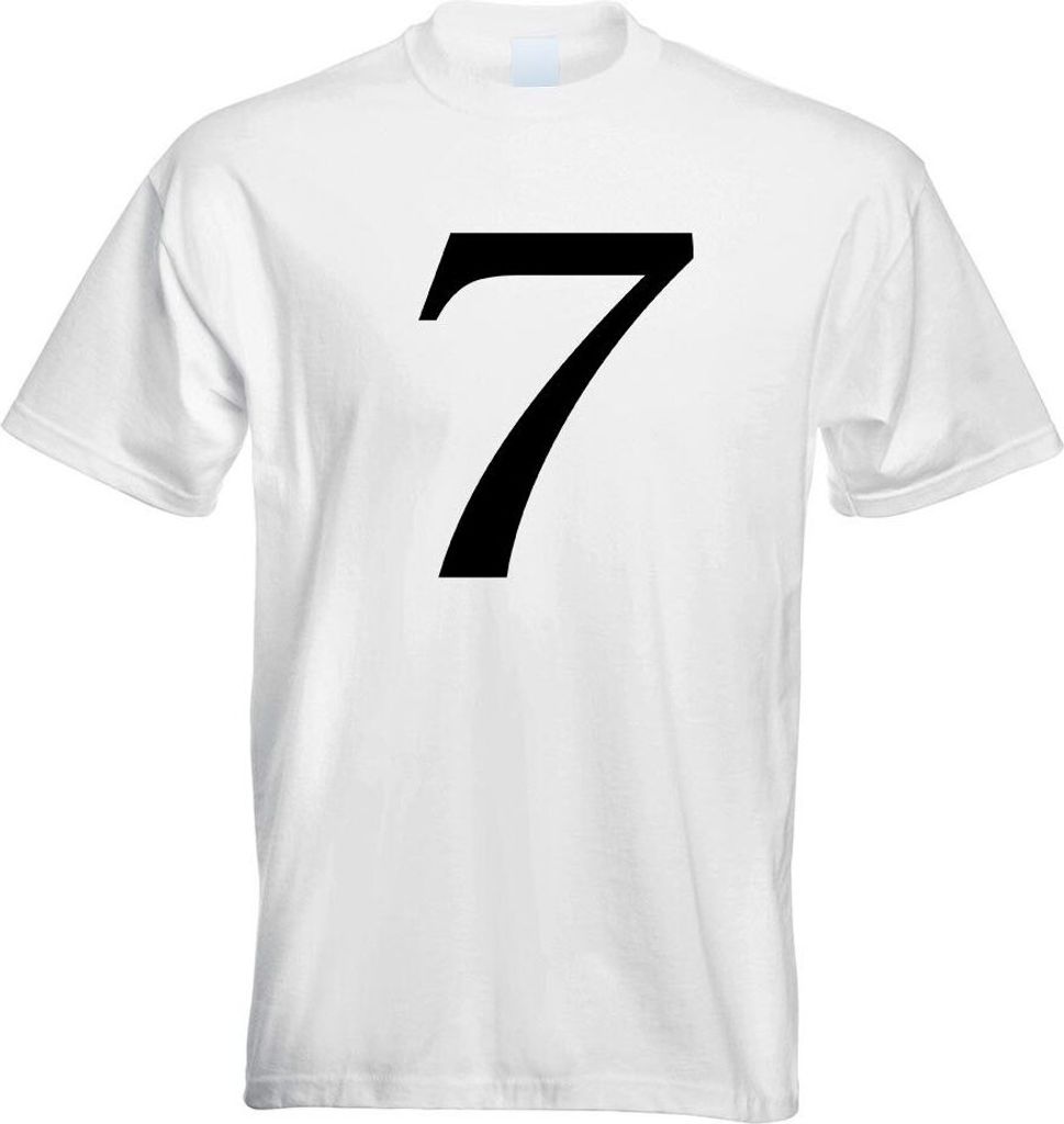 Kiwistar - T-Shirt - Weiss - Zahl 7 - Zahlen Nummern Motiv Bedruckt Funshirt Design Print - mit Motiv Bedruckt - Funshirt Design - Sport - Freizeit...