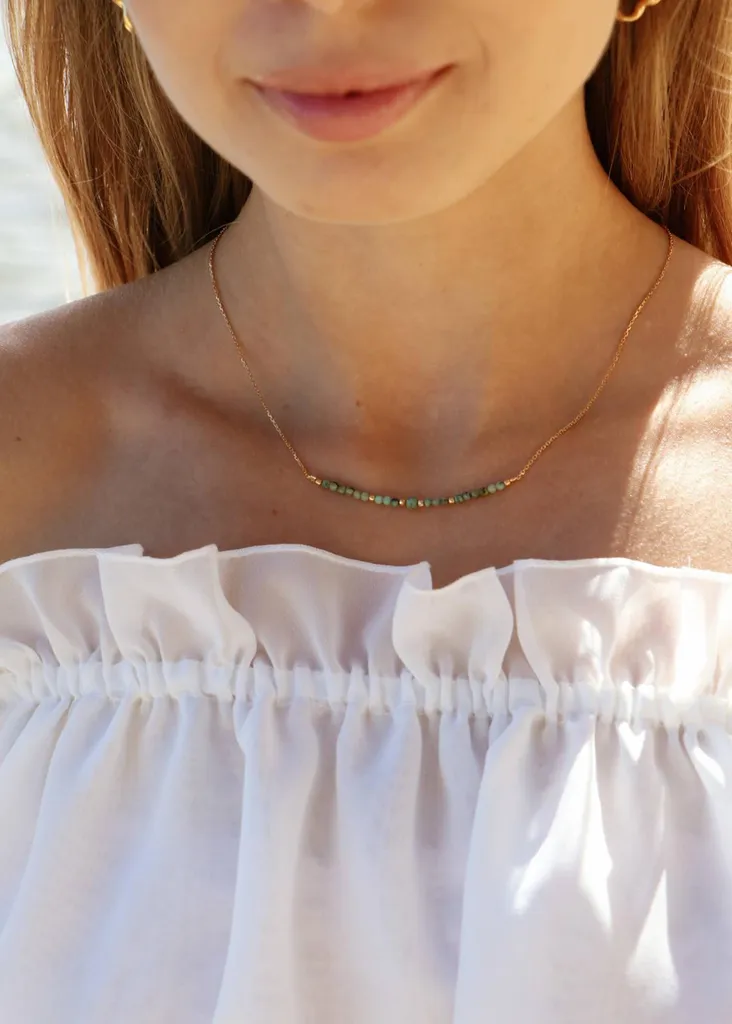 Cadeau d'Anniversaire Décembre : Collier Turquoise en Argent pour Femme