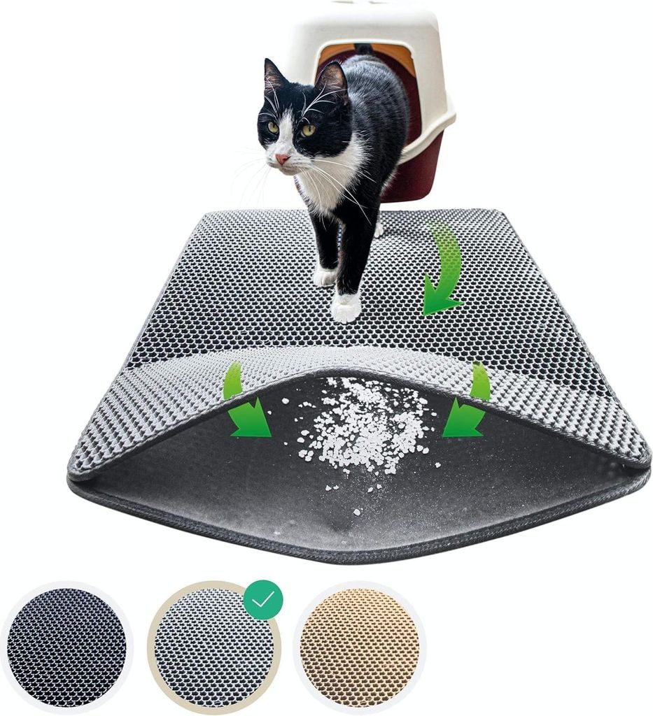 Katzenstreumatte XXL - 75 x 58 cm - Matte für das Katzenklo - Sauberes Zuhause mit dieser Katzenstreumatte