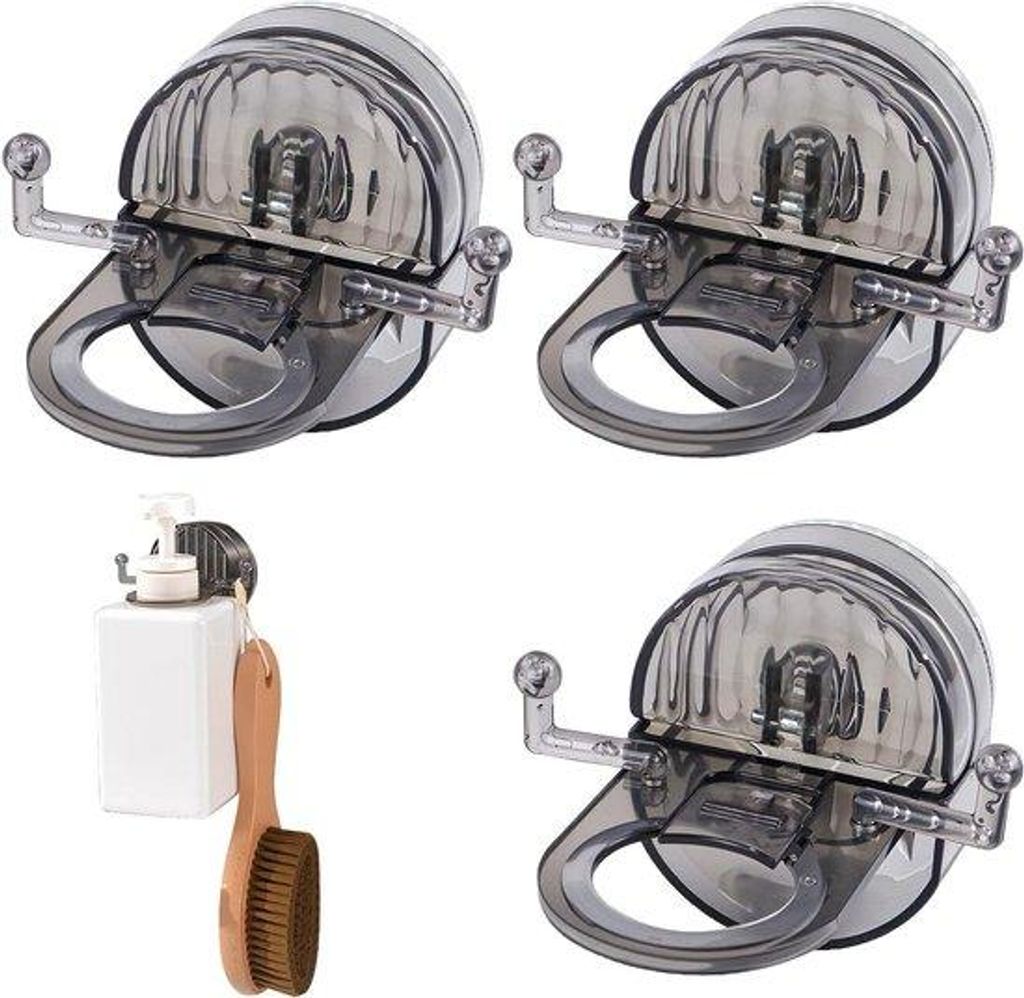 Wanddusche-Seifenspender mit Saugglocken, 3er-Set, für flüssige Seife