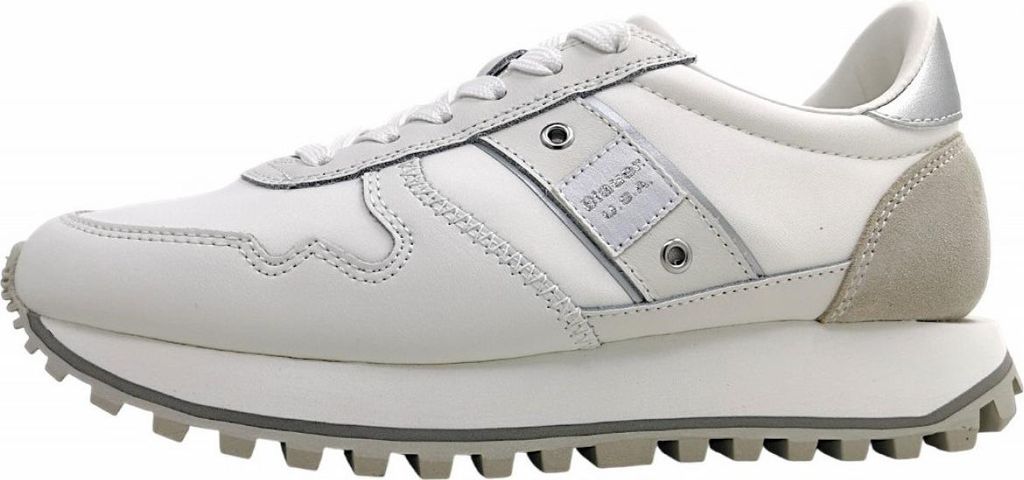 Blauer USA Millen Damenschuhe sportlicher Schnürer Weiß Freizeit, Schuhgröße:39 EU