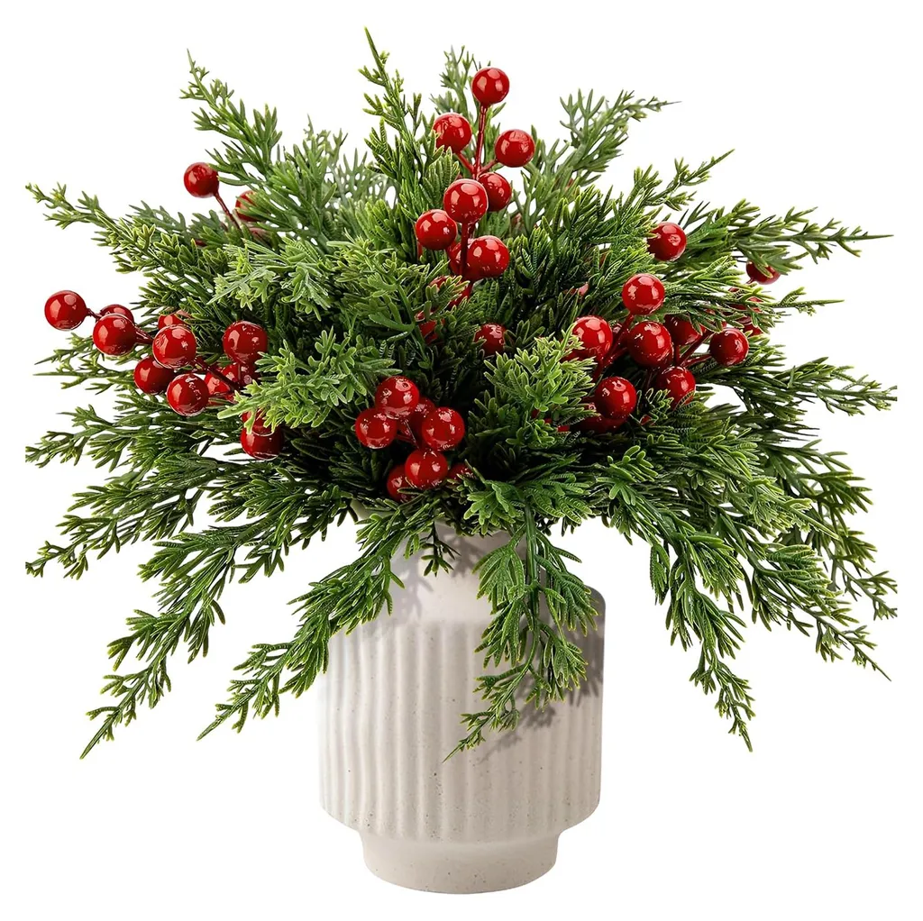 Branches de pin artificielles décoratives pour vases et bouquets de Noël